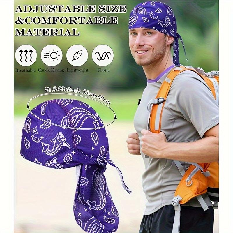 5-Pack Cooling Helmet Liner Caps, Moisture-Wicking Breathable Pirate Head Wraps, Stretchy Adjustable Sports Outdoor Hat, Sweat-Absorbent Cooling Beanie for Motorcycle Cycling & Outdoor Riding, Adjustable Hat, Sports Outdoor Hats