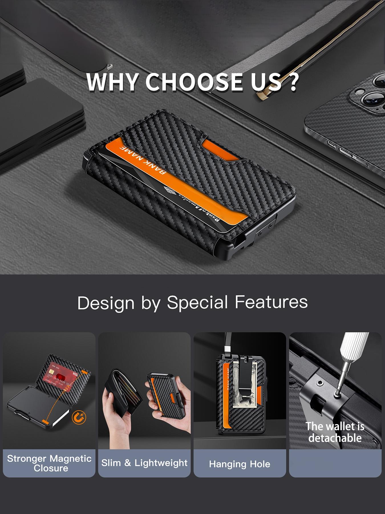 Men's Wallet Card Pop-Out Holder, Card Carrying Holder, Simple Smart Wallet, RFID Blocking Credit Card Case, Aluminum Alloy Compact Card Sleeve, Boys' Gift