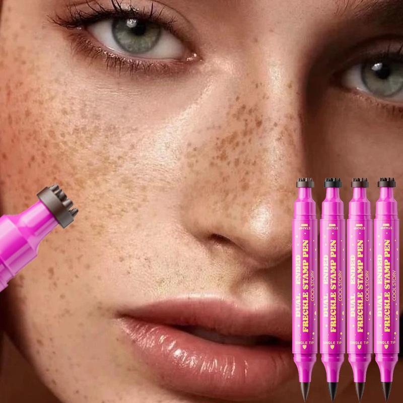 Freckle Pen Waterproof Faux Freckles, Freckle Stamp Dual End Eyeliner, Natural Realistic Freckles Makeup, Long Lasting Sweat Proof Smudge Proof Cosmetic, Easy Makeup Tool for Daily Cosplay
