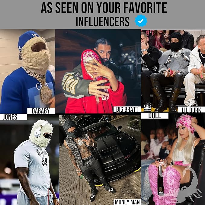 JointlyCreating Distressed Windproof Balaclava Ski Mask for Men and Women - Knitted Full Face Mask Cold Weather Head Cover Winter Breathable Elastic