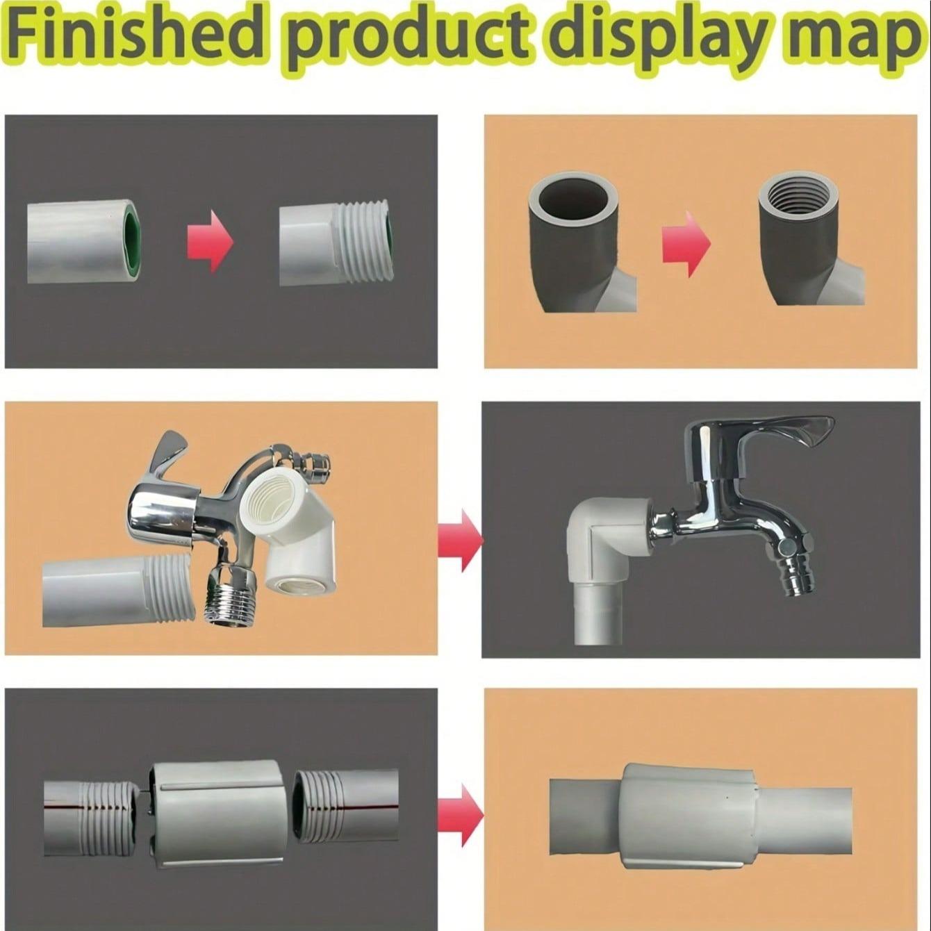 2pcs Internal & External Thread Tool Set, Dual Function Pipe Thread Cutter, Compatible with Electric Drill, Hex Shank Drill, PVC Plastic Repair Kit Hardware, Diy Tools