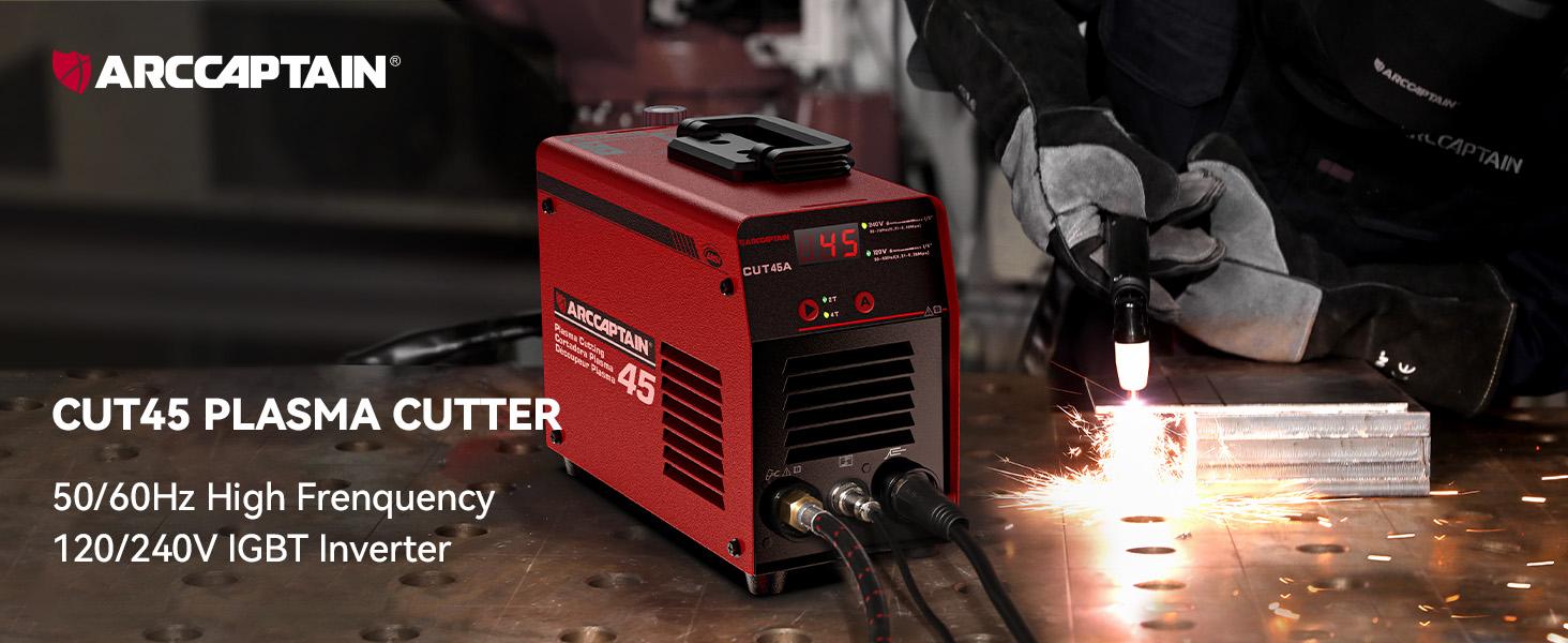 ARCCAPTAIN 45A Plasma Cutter with 2T/4T Function, Digital Display, Dual Voltage, LED Display, Ideal for Various Applications