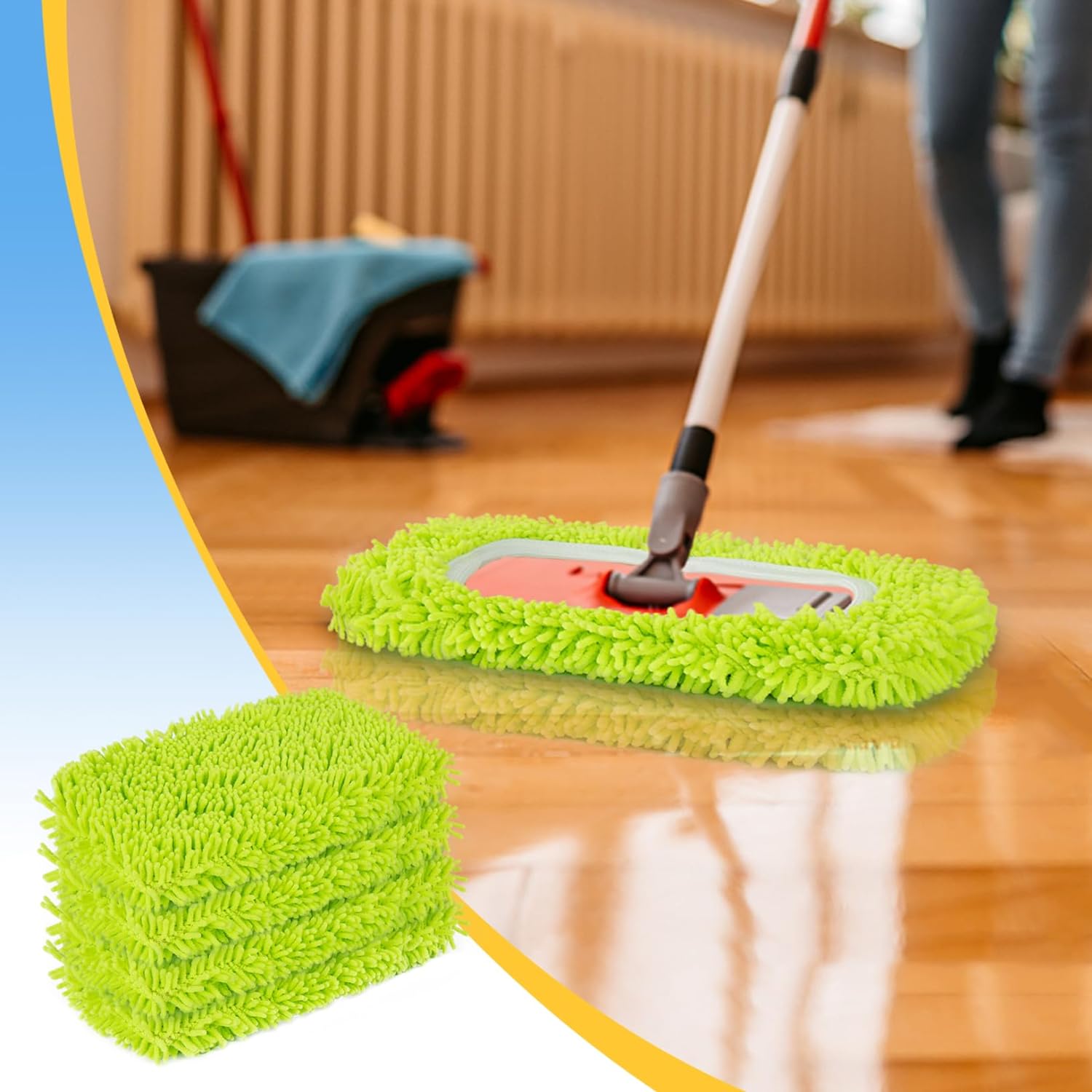 Swiffer Reusable Dry Sweeping Cloths Microfiber Wet Mop Pads 4PCS for Hardwood Surface Floor Cleaning Compatible with Swiffer Sweeper Mop Washable Durable