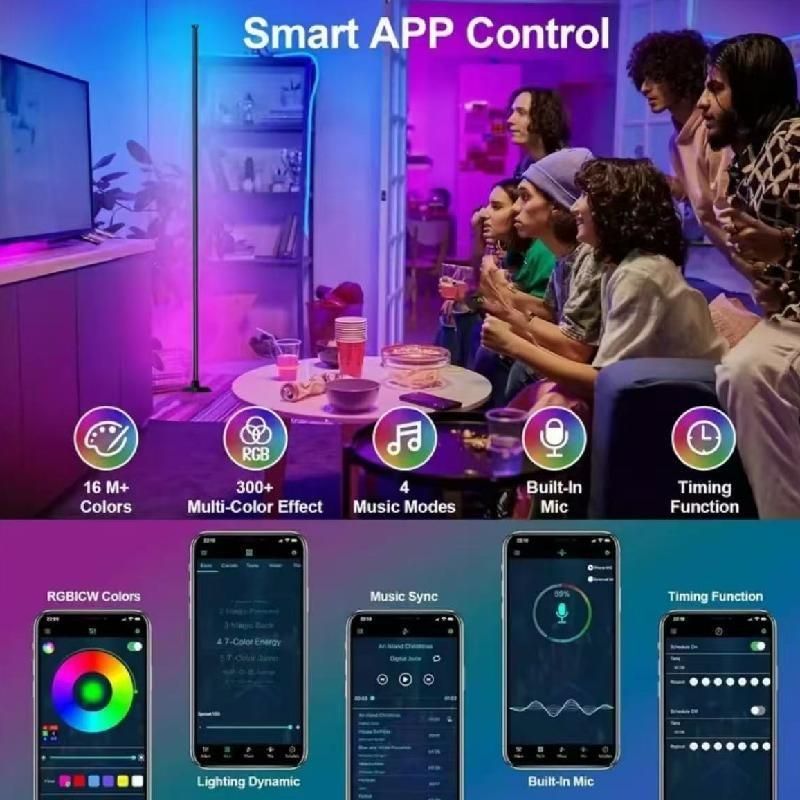 Smart RGB Gaming Ambient Light, Remote Control & USB Interface, APP Controlled, Tabletop Rhythm LED Lamp, Living Room Music Colorful Floor Lamp