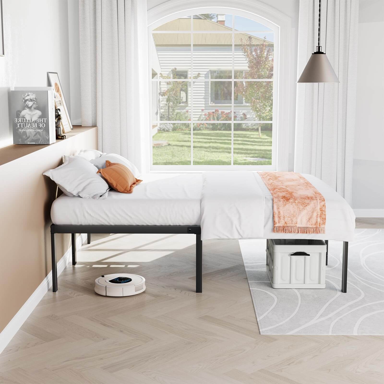 Bed Frame, Heavy Duty Metal Platform Bed with Underbed Storage, 12 Inches, Sturdy Steel Slat Support, No Box Spring Required Furniture Home Modern Interior