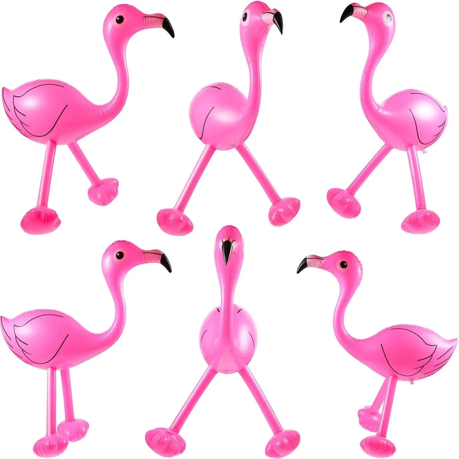 6 Pieces Flamingo Pool Party Decorations, 22'' Inflatable Pink Flamingos Props Toys for Tropical Hawaiian Luau Birthday, Bachelorette Summer Beach Pool Decor, Yard Lawn Party Supplies