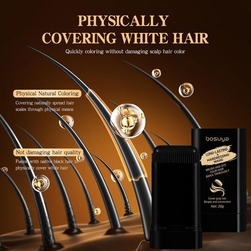 Hair Comb Dye Pen, 2-In-1 Hairdressing Wand For Instant Black Hair Color Temporary Cover Up Tool For Gray Roots Easy To Use Hair Stick,Waterproof And Sweat-Proof Hair Dye Comb