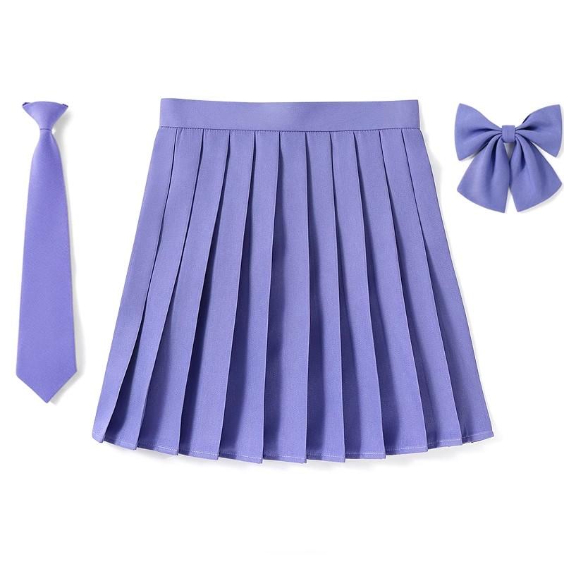 2025 Preppy Style Pleated Skirt Woman High Waist A-Line School Skater Mini Skirt Girl JK Uniform Skirt With Match Necktie Bowtie