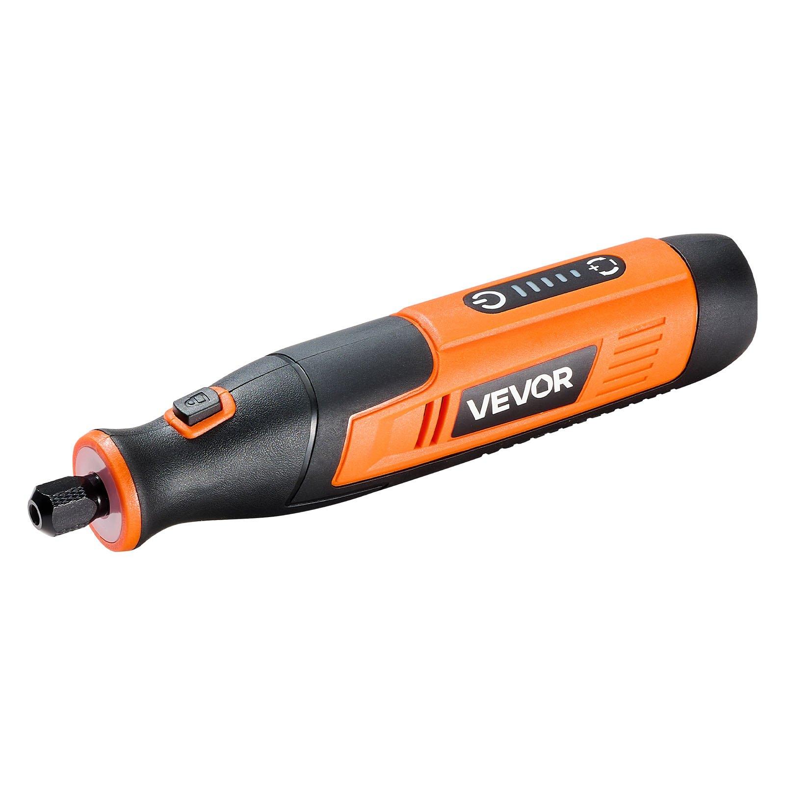 VEVOR 73-Piece 4V Cordless Adjustable Speed Rotary Kit, 6.38x1.38x1.57 in Portable Mini Power Tool with 5-Level 7000-20000 RPM, Fast Charging for Pet Furniture Engraving, Sanding, Cutting, Ergonomic