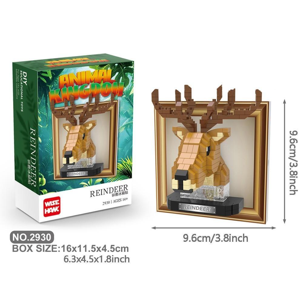 8-Pack DIY Animal Head Block Refrigerator Magnets, New Plastic Suction Cups, Home Creative Decoration, Perfect Holiday Gift