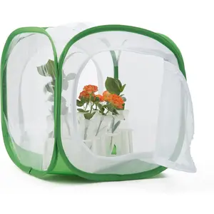 Two Doors Monarch Butterfly Habitat, Insect Mesh Cage, Caterpillar Enclosure Terrarium Pop-up (12 X 12 X 12 Inches)