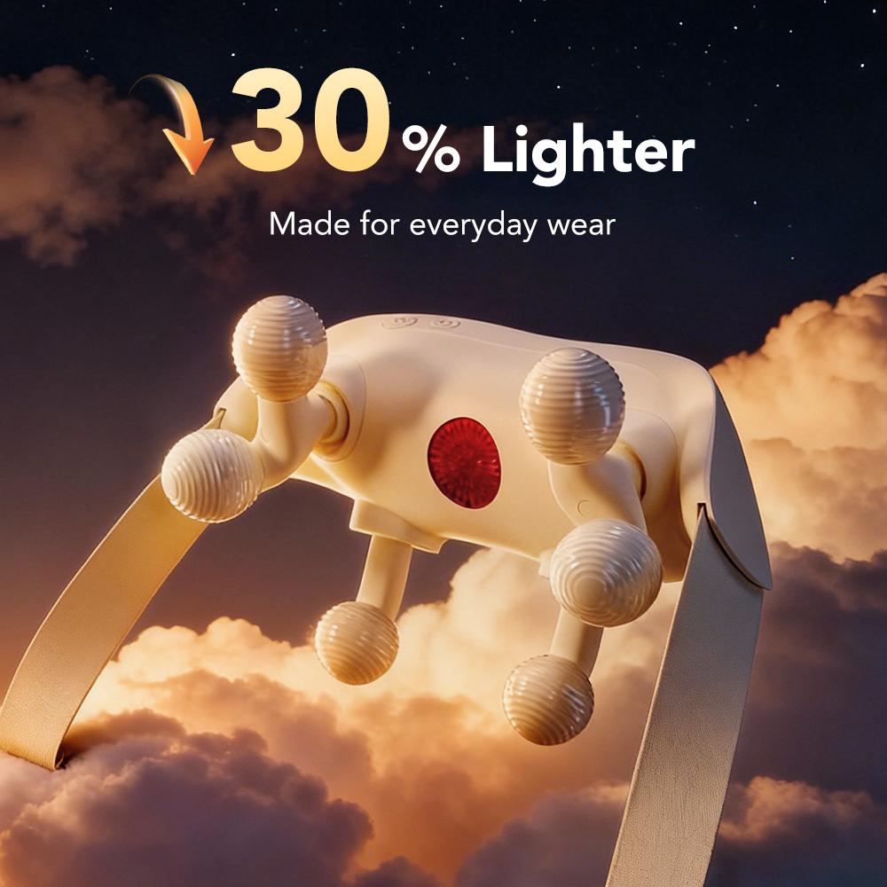 Neck Massager with Heat – Deep Tissue Shiatsu, Cordless & Portable, Pain Relief for Neck & Shoulders –Perfect Gift