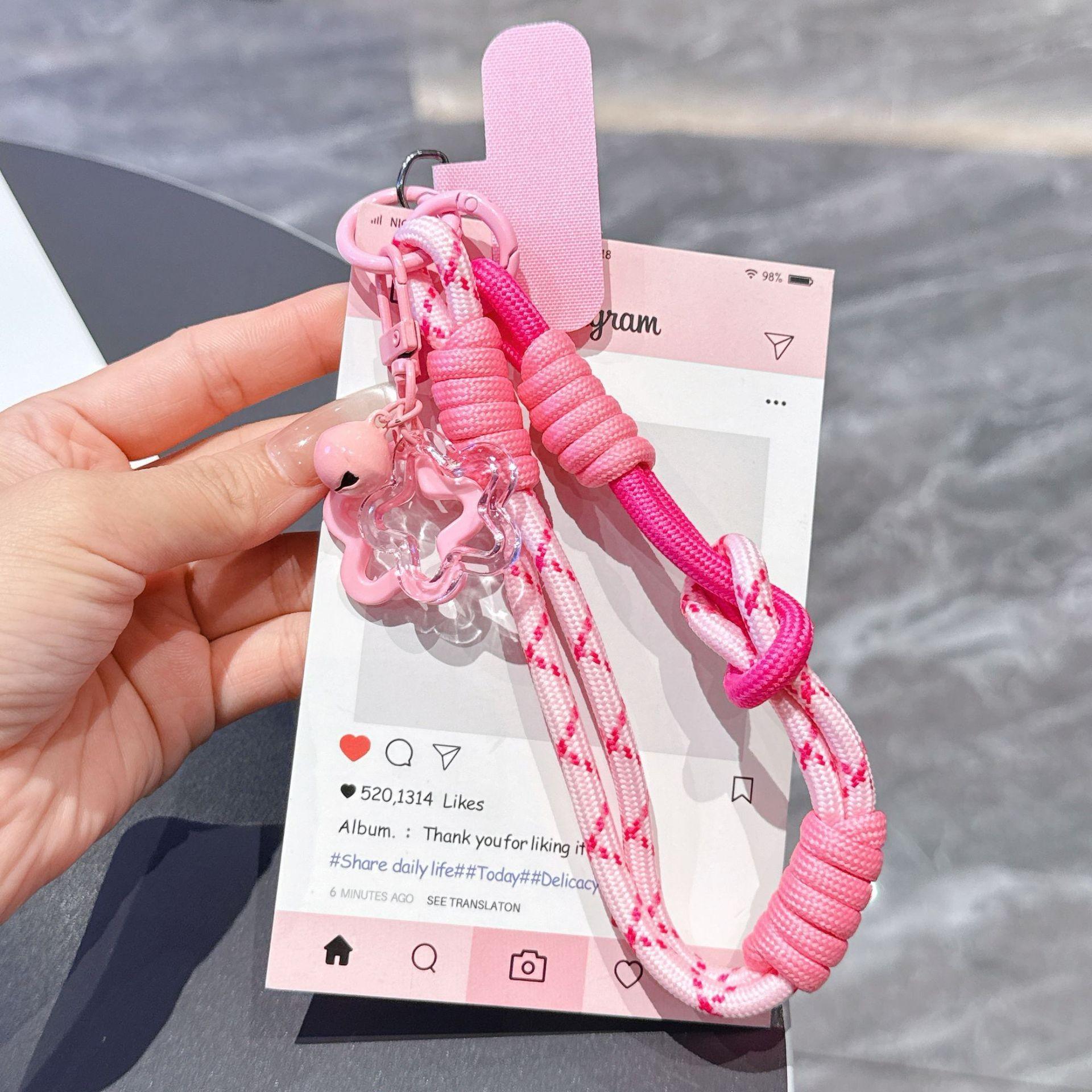 Dopamine Phone Lanyard Short Wrist Strap Anti-Loss Rope + Star Pendant Charm, Unisex Outdoor Hiking Portable Phone Cord, Camera Bag Keychain