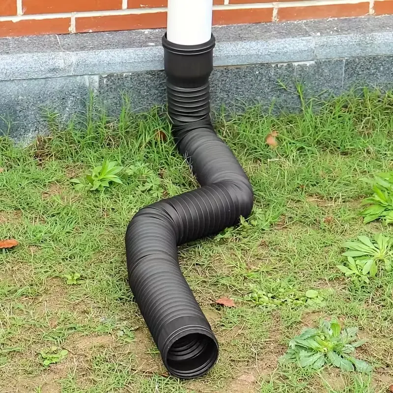 1 Set Heavy-Duty Telescopic Downspout Extension Kit with Swivel Connector, Pe Material, Adjustable PE & PVC Gutter Drain Pipe for Yard, Garden, RV and Rainwater Drainage, Flexible Length Design, Outdoor Gutter Accessory for Home and Landscaping