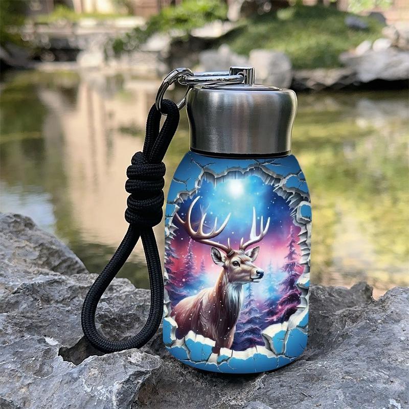 1pc 10.5oz Stainless Steel Tumbler - Leak-Proof, Insulated, Reusable, Hand Wash Only, Chic & Practical, **Enchanted Stag Breakthrough Art Design**, Ideal for Office, Camping or Holidays, Perfect Holiday Gift Item, Durable Drinkware