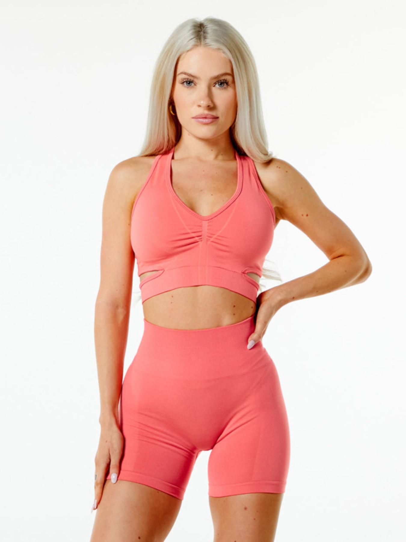 Trendy Ruched Seamless Sports Bra, Supportive Gym Top for Yoga & Pilates, Women's Active Wear, Comfortable and Stylish Workout Bra