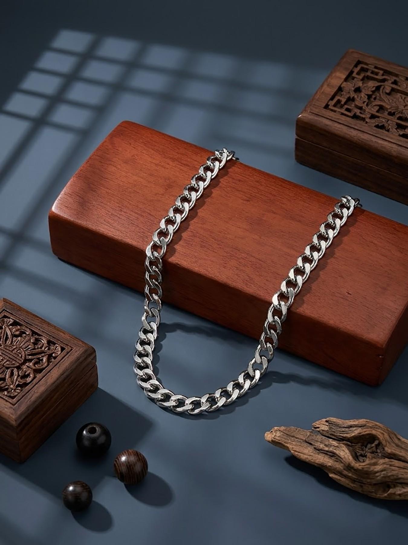 Unisex Punk Style Thick Chain Cuban Bracelet, Adjustable Zinc Alloy Design, Perfect for Daily Wear, Parties, Music Festivals, Gifts