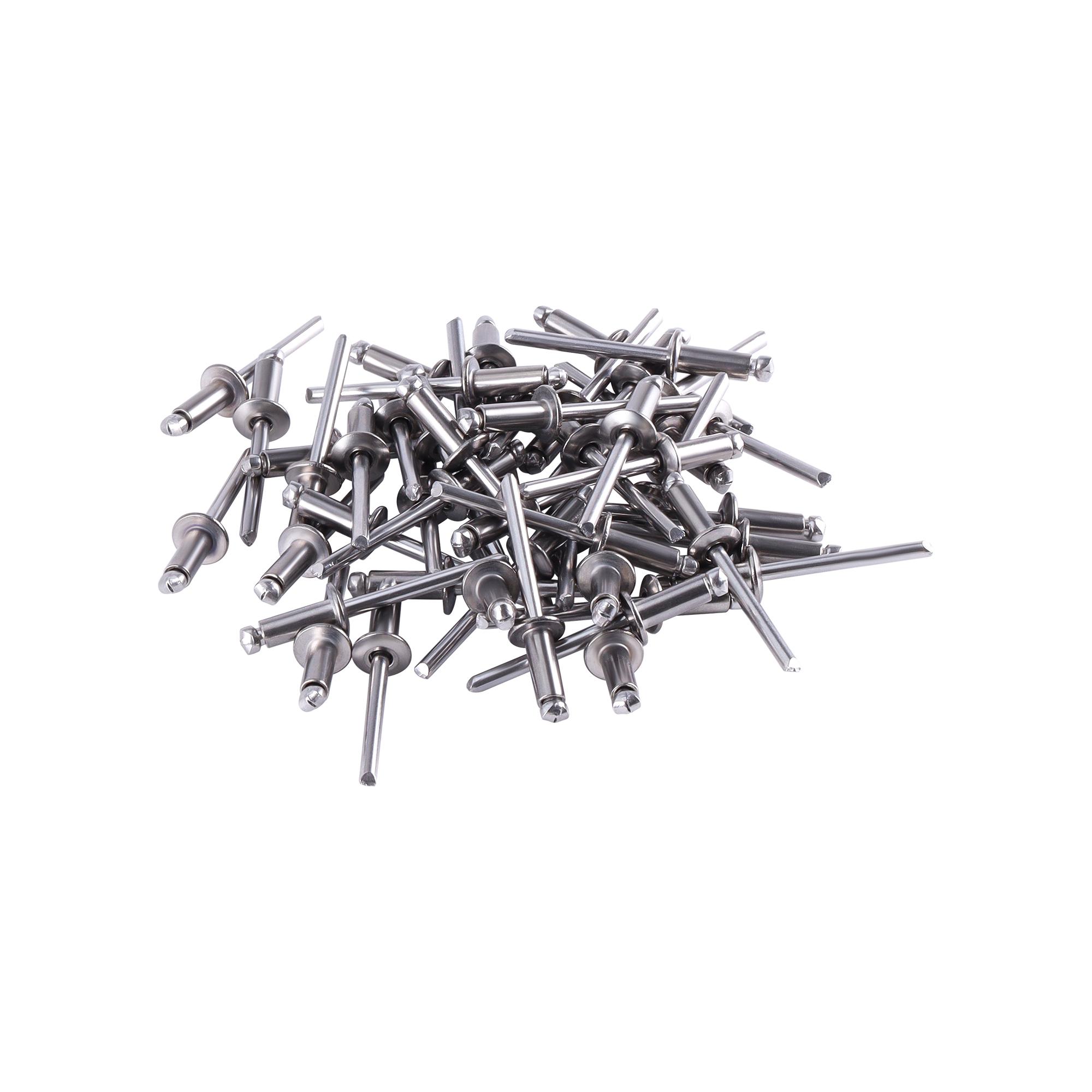 Blind Rivets 50 Pcs 3/16 x 1/2 inch Stainless Steel Pop Rivets 4.8 x 12 mm Blind Rivets Set, for Sheet Steel Duct Work (Silver)
