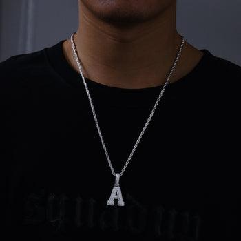 【P351 livestream】UCCIYO 925 Sterling Silver Synthetic Moissanite A-Z 26 Alphabet Pendant Necklace for Men and Women Hip Hop Exquisite Jewelry Gift