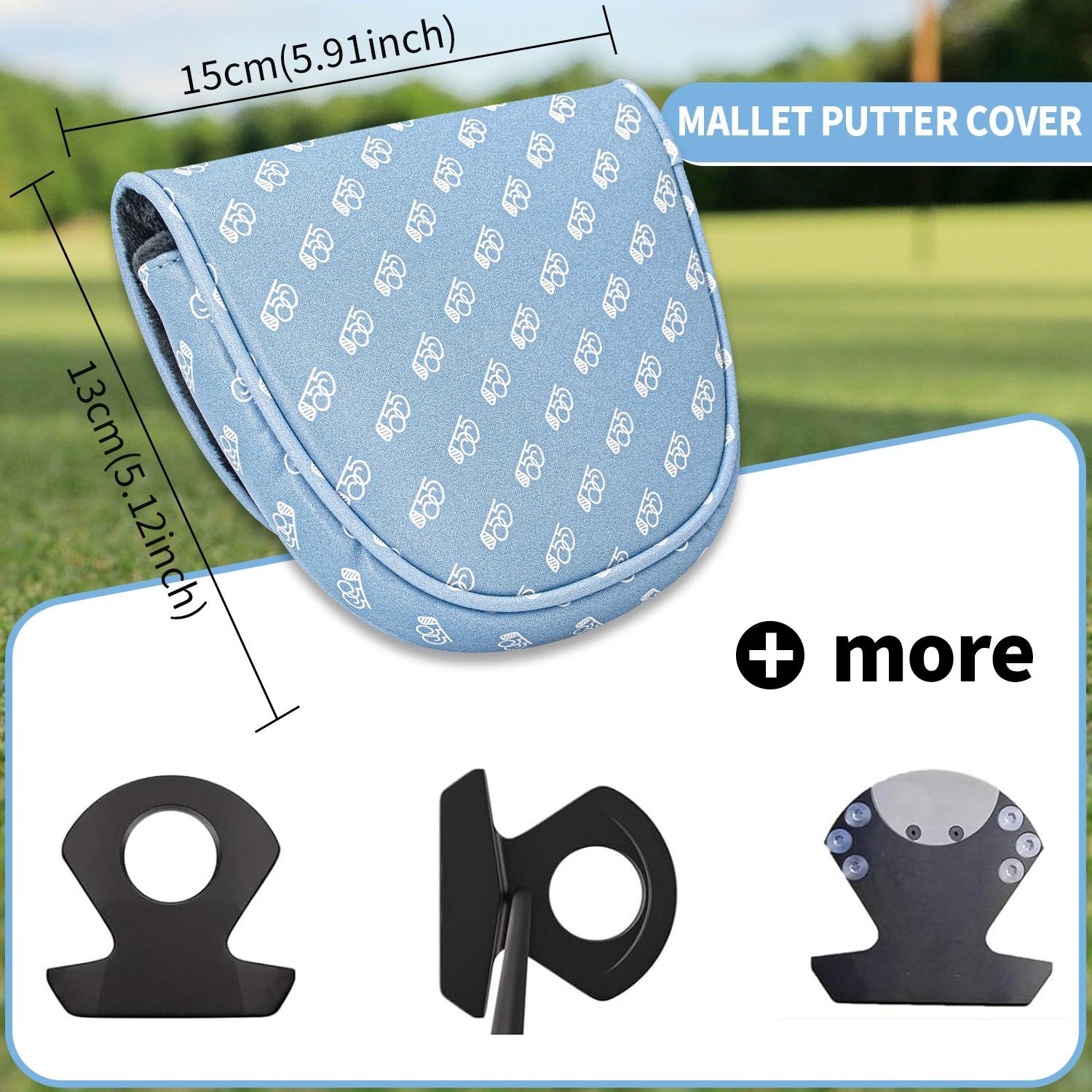 Df3 Putter Golf Putter Head Cover, Printed Style with PU Material & Cushioning, Magnetic Closure, Scratch Resistant Design, Fits Putter Accs, Golf Accessories