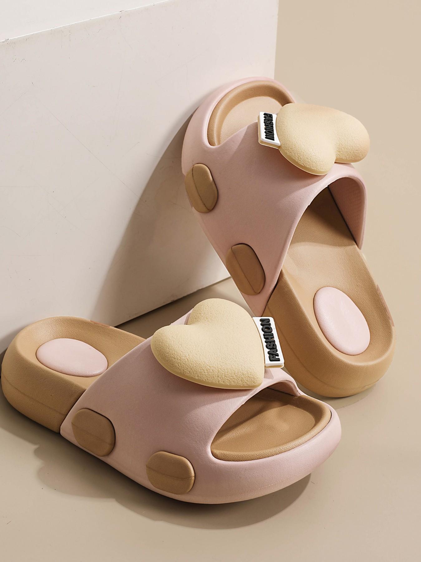 Sweet Girl Style Soft Sole Slippers, Lightweight Comfortable Summer Sandals, Casual PU Leather Patchwork Design, Perfect for Girls' Outing