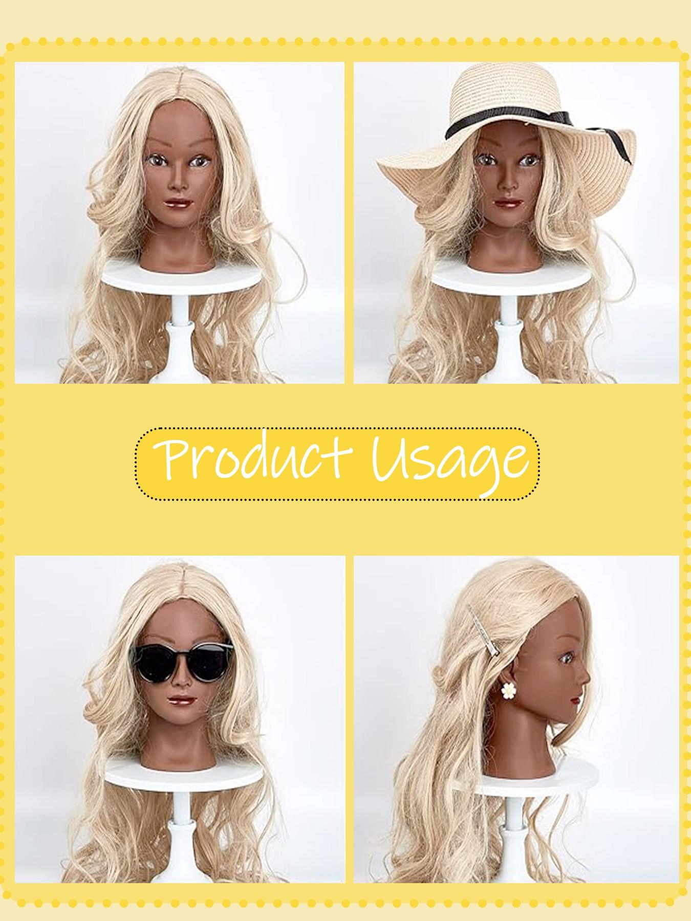 Professional Bald Mannequin Head for Makeup Practice, Wig Display, Hat Helmet Glasses Holder, Includes Free Clip Stand