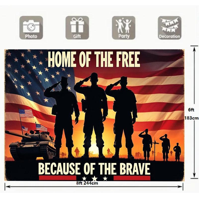 2D Flat US Army Banner Polyester Indoor Outdoor Birthday Christmas Home Decor Party Decoration No Power Needed Holiday Celebration wall tapestry hanging