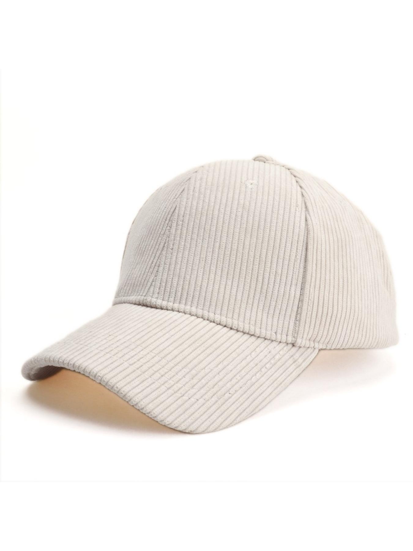 Unisex Solid Corduroy Baseball Cap Korean Style Curved Brim Duckbill Hat Warm Autumn Winter Daily Hat