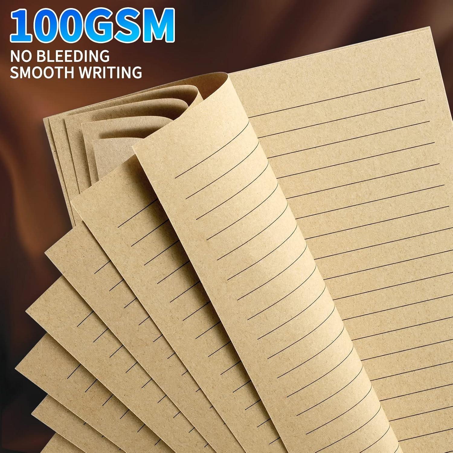 A6 Vintage Style Binder Inserts, 90 Sheets (180 Pages) 7mm Grid Paper, Smooth Writing, Durable, Versatile Use, Suitable for 6-Ring Binders and Travel Notebooks