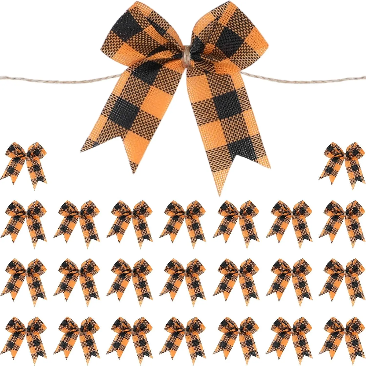 Orange and Black Buffalo Plaid