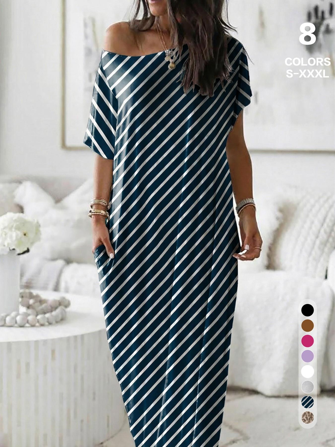 2026 Women's Solid Color Short Batwing Sleeve Loose Loungewear Dress, Soft Comfortable Casual Daily Wearing Nightdress, Versatile Ladies' Sleepwear for All Seasons