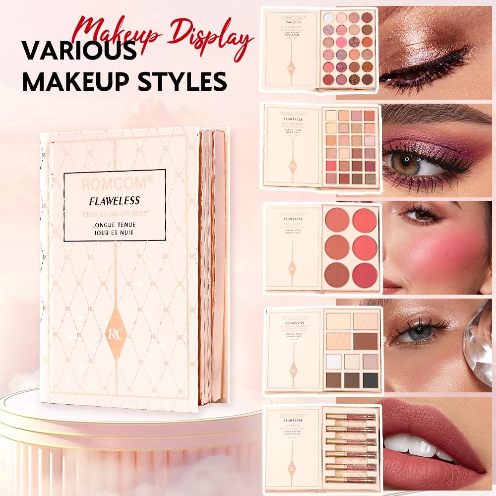 Complete Makeup Book for Face Blush Eyeshadow Contouring Flip-Page Design Delightful Holiday Gift Ideal for Beauty Enthusiasts Makeup Palette Set