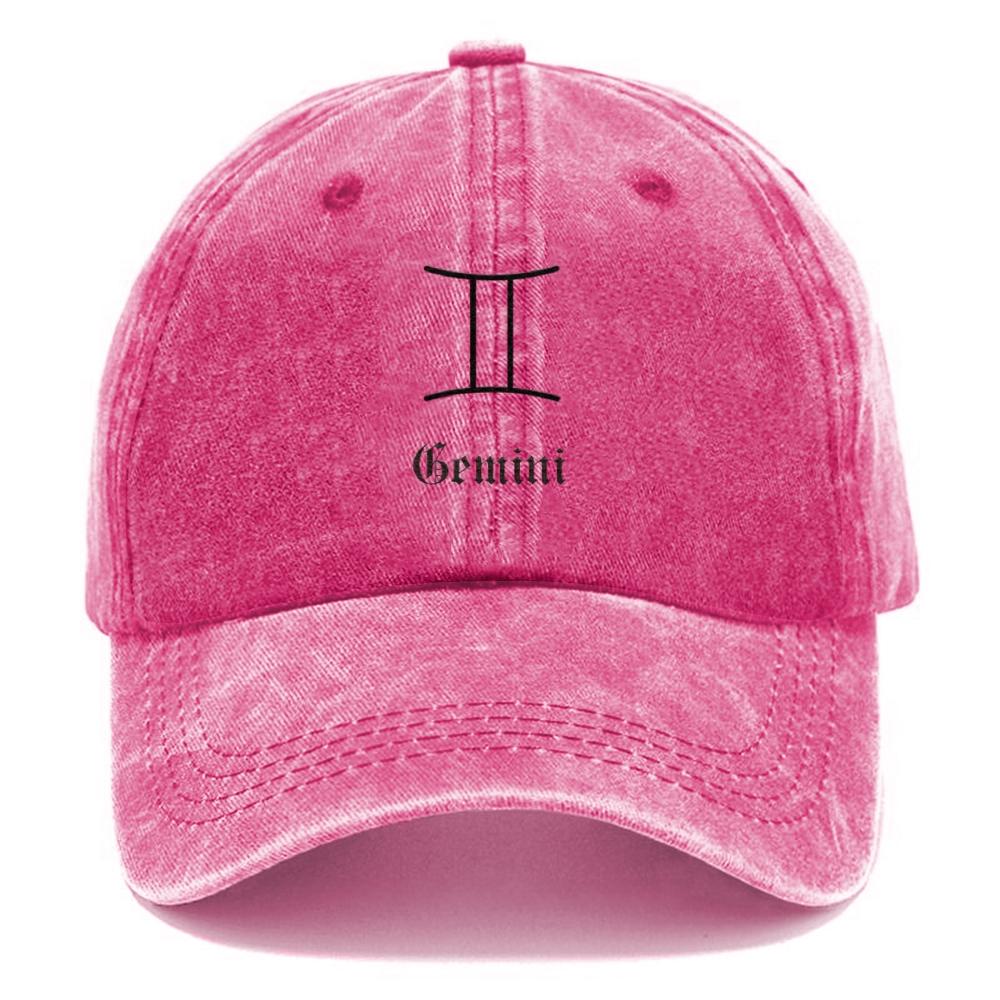 Aquarius Zodiac Embroidery Washed Cotton Baseball Cap for Women Trendy Stylish Sun-Shading Trucker Hat with Natural Texture