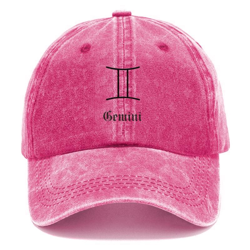 Aquarius Zodiac Embroidery Washed Cotton Baseball Cap for Women Trendy Stylish Sun-Shading Trucker Hat with Natural Texture