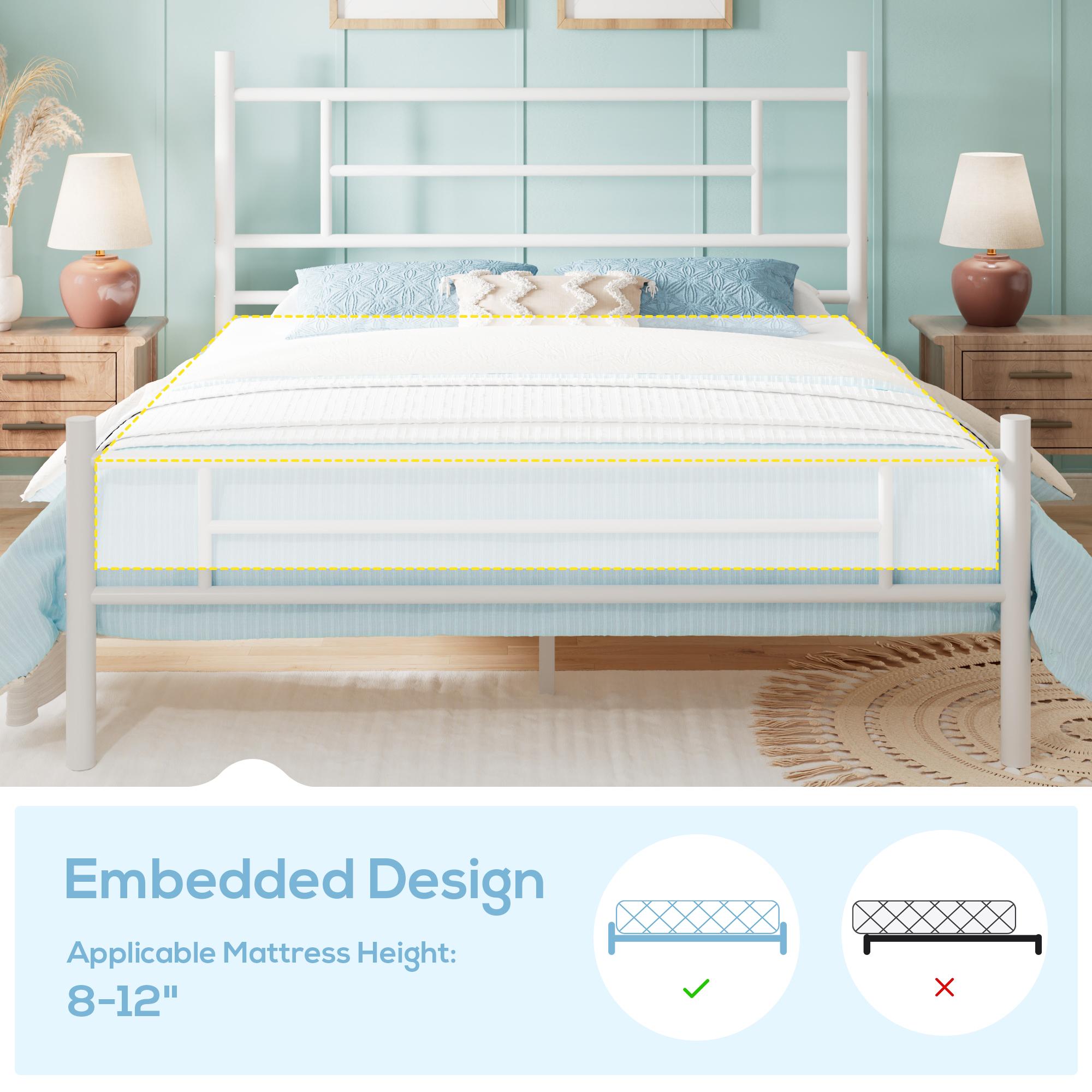 MUTICOR Modern Industrial Metal Bed Frame,Full/King/Queen Bed Frame, Minimalist Line Design, Heavy-Duty & Durable, No Box Spring Needed#TikTokShopBlackFriday #ChristmasGifts