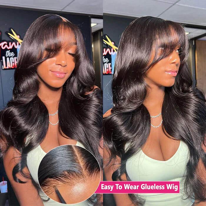 Bling Hair Body Wave 6X4 Ready To Go Glueless Wig Human Hair Wigs Pre Plucked 5x7 Glueless Lace Closure Wigs Wig For Women