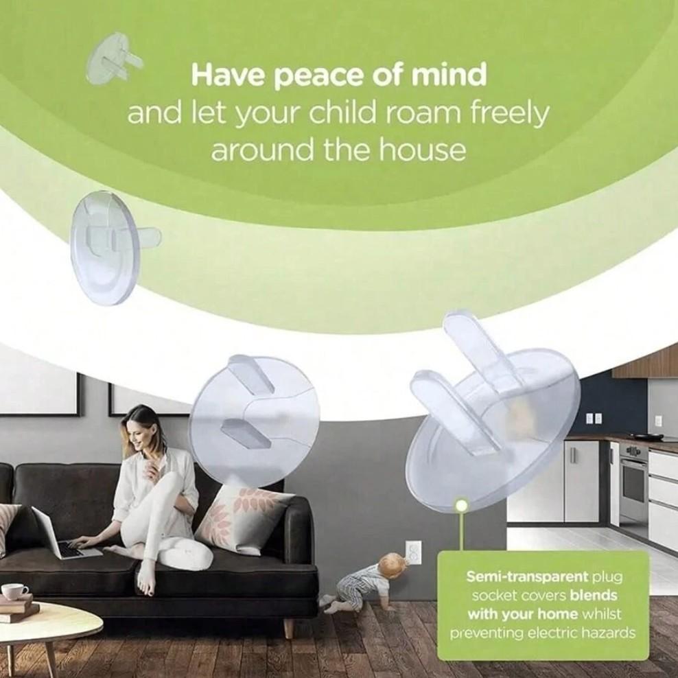10 Transparent Baby Outlet Covers, Child Safety Electrical Protection Caps, Eu Power Socket Guards, Bathroom Waterproof Plug Protectors