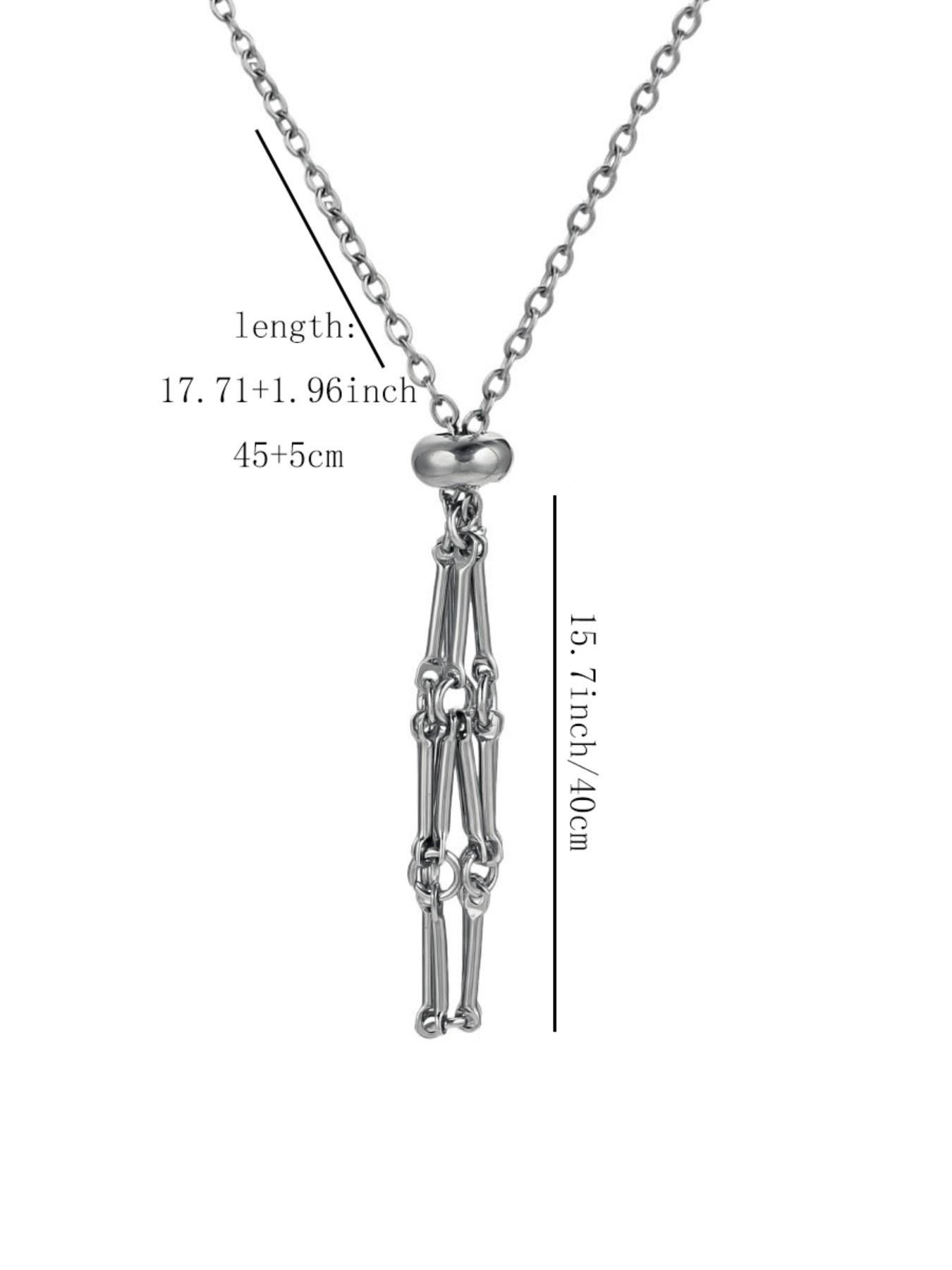 Stainless Steel Mesh Cage Necklace with Gemstone Inlay, Adjustable Pocket Pendant Jewelry, Chain Link Necklace, 1 Piece Pack, Elegant Accessory, Single Gem Necklace