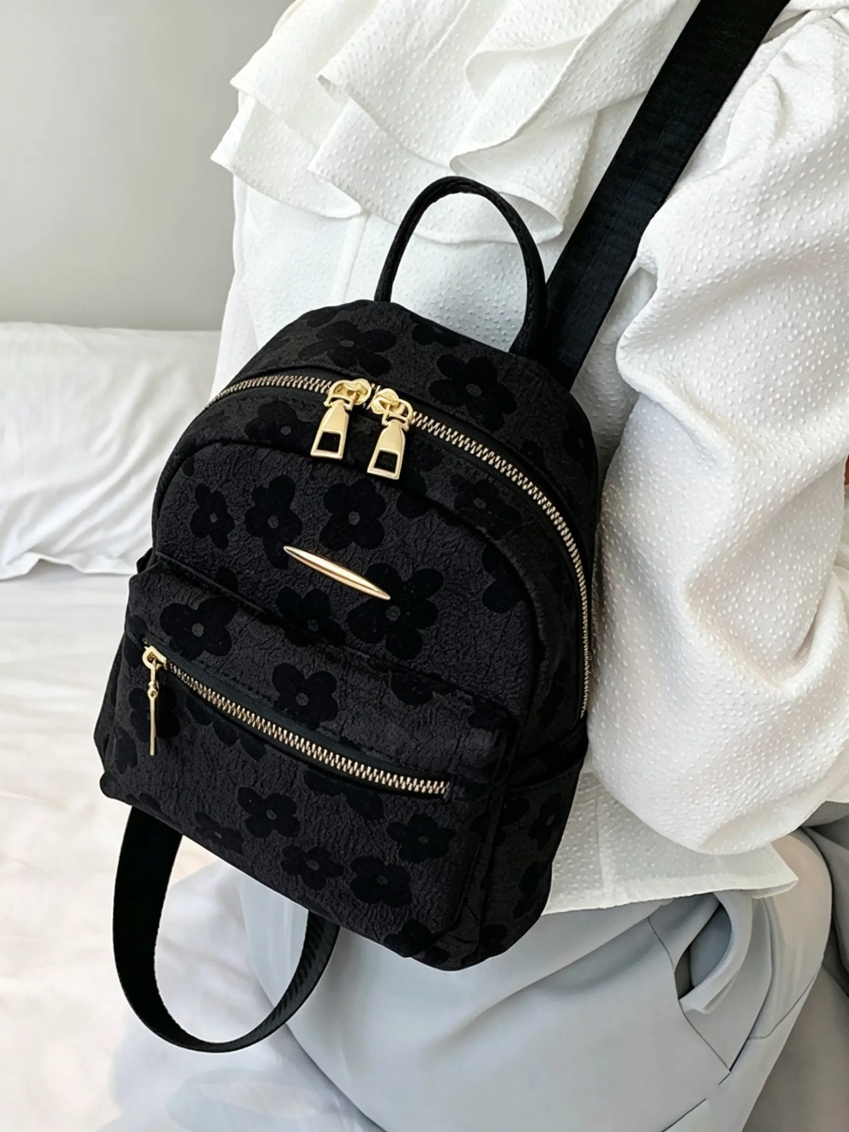 Fashionable Solid Color Backpack, Women Mini Campus Daypack, Waterproof Business Commuter Backpack, Back to School Essential, Student College Bag, Aesthetic Backpack