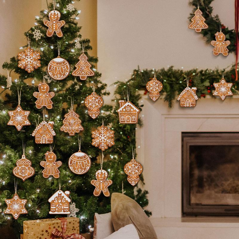 Christmas Clearance Sale Christmas Wooden Hanging Ornaments 40/36 Pcs Cartoon-Inspired Christmas Character Decor, Green Christmas Monster Decoration, Pink Christmas Tree Ornaments, Santa Candy Cane Gingerbread Ornament, Festival Party Home Xmas Tree Decor