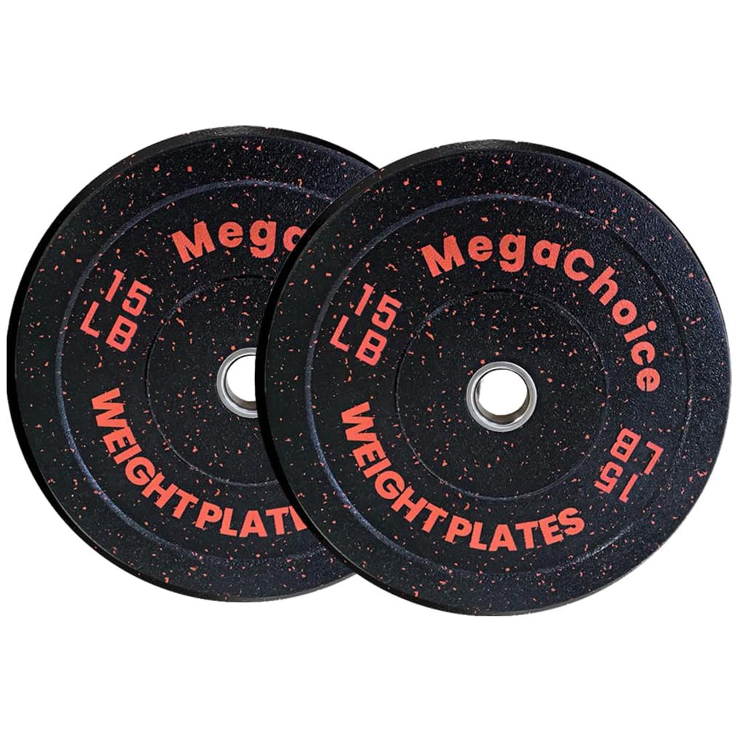 Bumper Plates, 2-Inch Weight Plates For Strength Training & Weightlifting, Barbell Weight Plates Set for Home Gym, 2pcs, 10LB, 15LB, 25LB, 35LB, 45LB