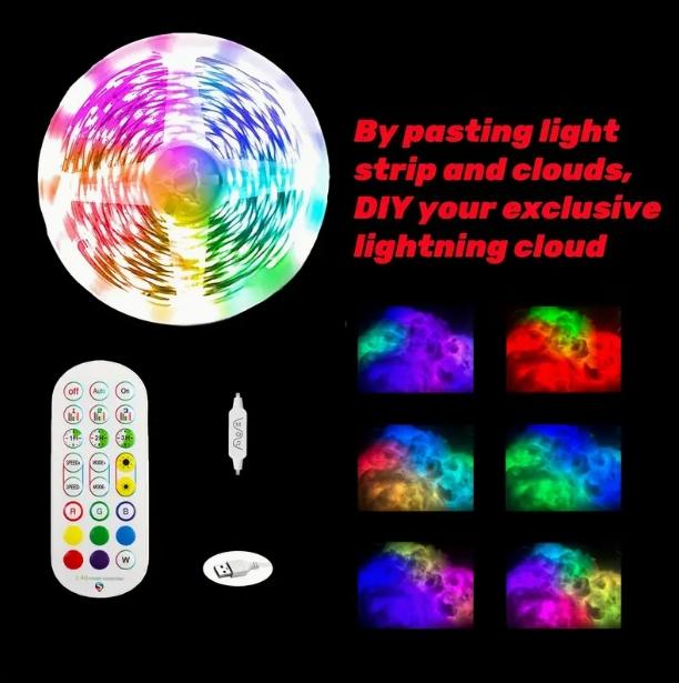 2026 New 3D Thundercloud LED Light Cotton Lightning Cloud Colorful Atmosphere Night Light, DIY Creative Cloud Lights Gaming Room Garage Club Bar dj Party Light, Restaurant