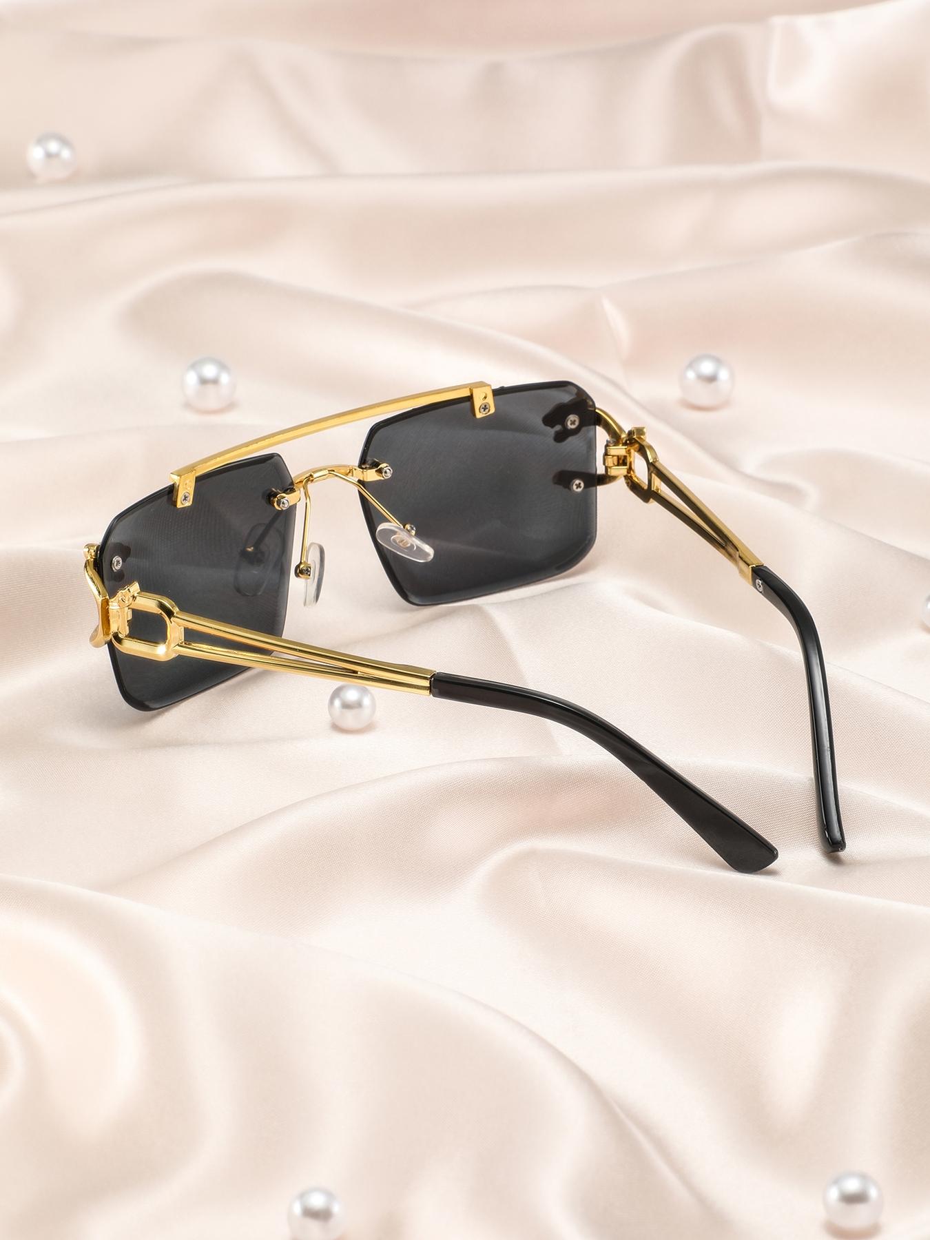 Women's New Frameless Leopard Head Decorative Glasses, Vintage Fashion Eyewear, Perfect Gift for Halloween Christmas Easter Valentine's Day, Rimless Shades