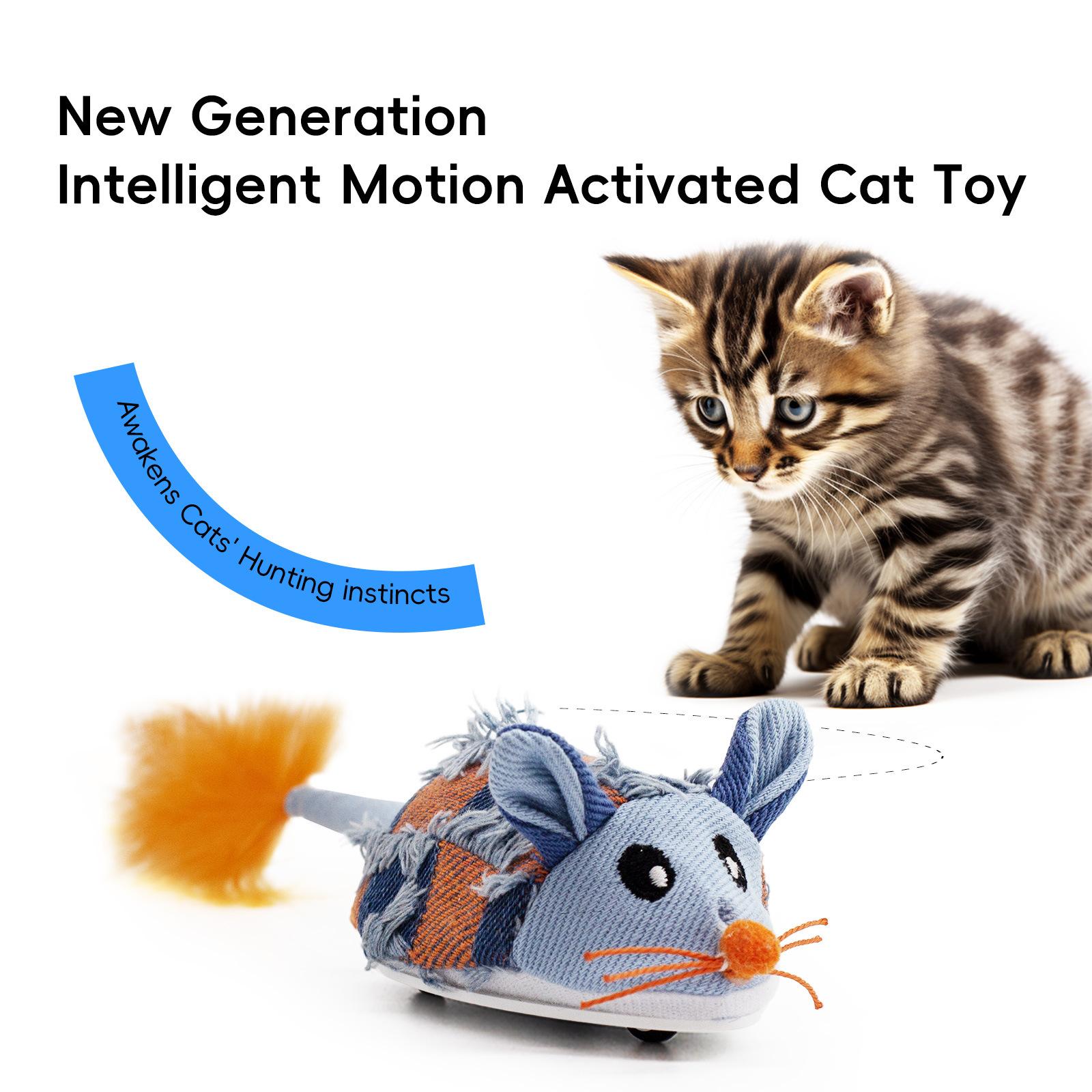 Customized tail swinging electric teasing cat mouse automatic tail wagging simulation mouse relieve boredom simulation cat toy plush