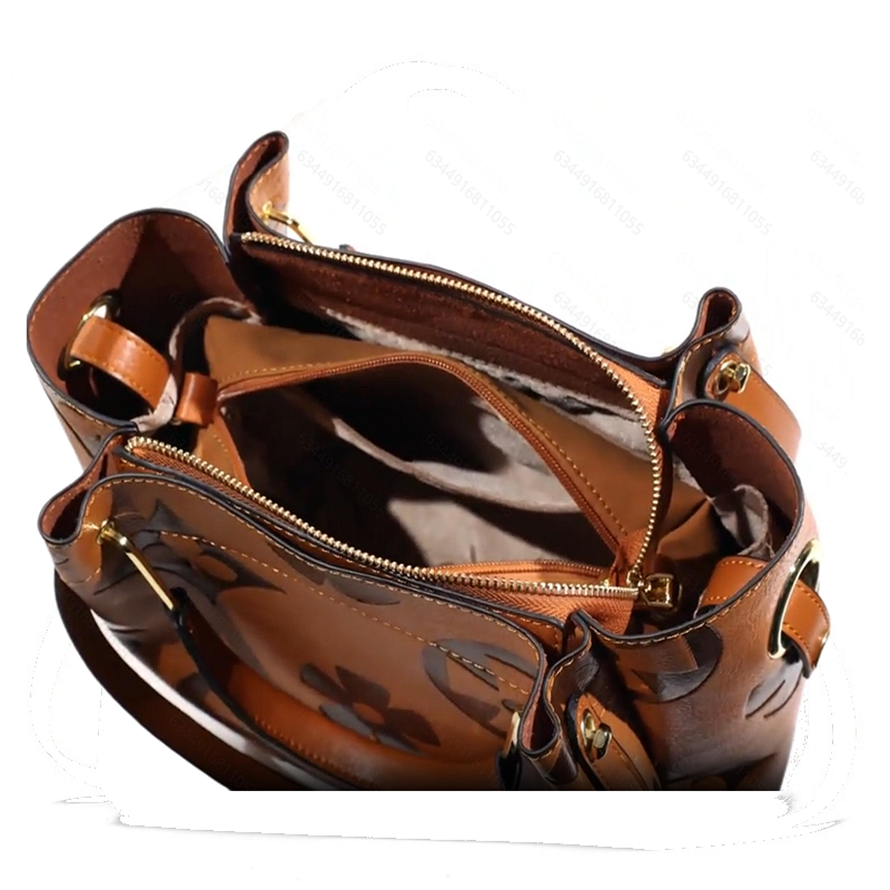 An elegant floral embossed faux leather handbag - suitable for women's use - fade resistant zipper tote bag - equipped with fixed shoulder straps - polyester lining - edge painted - suitable for work and various occasions