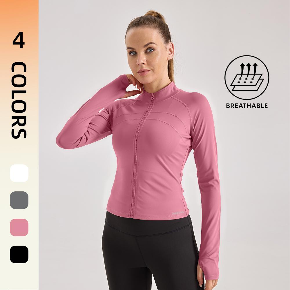 Women's Spring Solid Zip-up Pocket Sports Jacket,Air-Butter 3.0 Fabric, Athletic Long Sleeve Sports Top,Spring Outfits 2025 Trendy Outfits,Comfortable Ladies Sportswear forIndoor Outdoor Wear,GymClothes, workoutOutfits