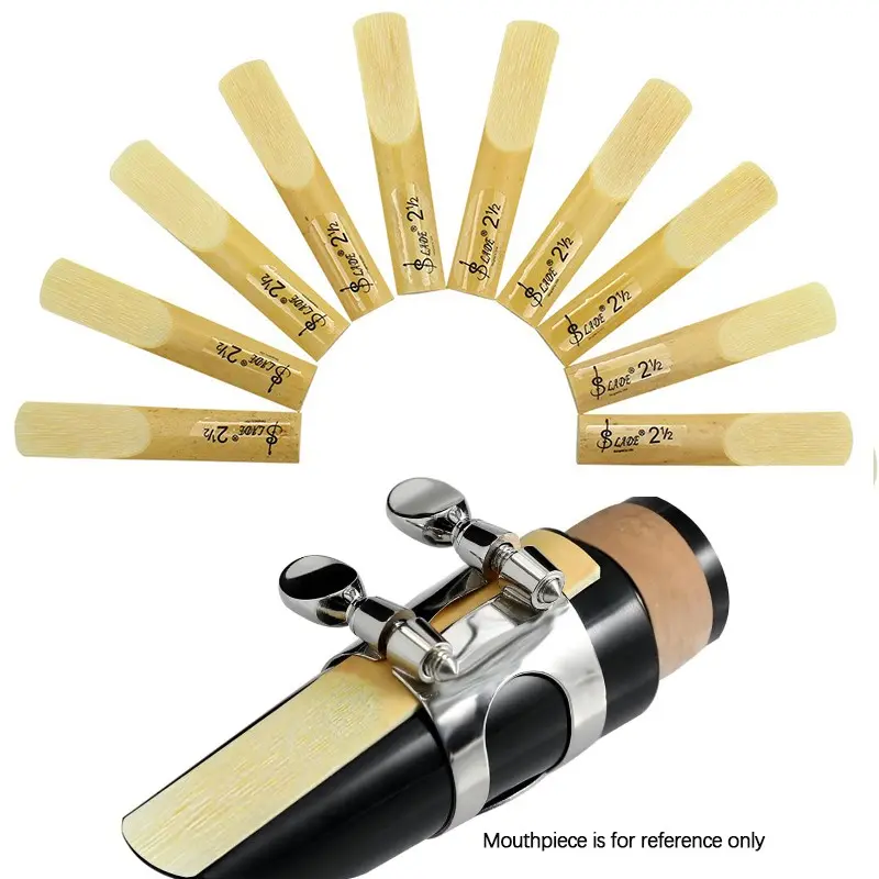 Bb Clarinet  Saxophone Reeds  Strength 2.5, Box of 10 Woodwind Instrument for Beginners,Easy of Play, Traditional Reeds for Clarinet Beginner and Player