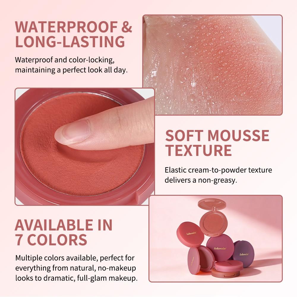 Matte Bouncy Blush, Cream-to-Powder, Blurs Pores, Buildable, Long-Lasting, Lightweight Blush for Girls and Women, Cosmetics Products