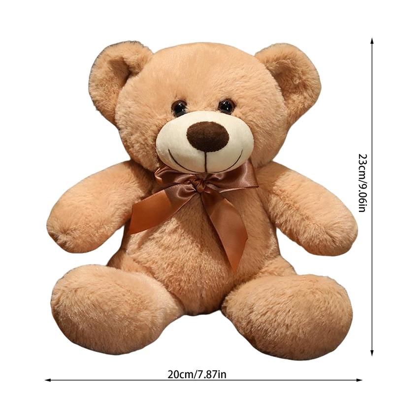 23cm/9.02In Cute Bear Plush Toy, Teddy Bear With Bow Tie, Teddybear Stuffed Animal, Strawberry Love Bear Toy, Child-Safe Fabric, Furry Bear To Accompany Your Child As He Grows Up, Gift For Children And Friends, Decorative Plush Toy For Sofa Bed