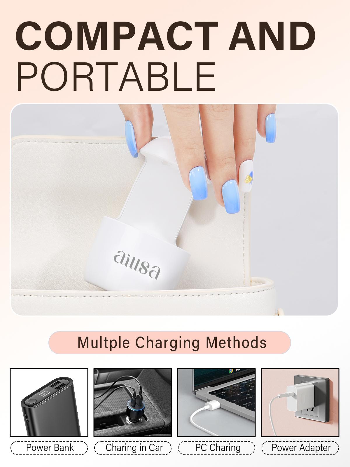 AILLSA Mini UV Light for Nails, Eggshell Touch Sensor UV Nail Lamp, Nail Light for Gel Nails Portable Manicure UV Led Curing Light for Gel Nail Polish Starters DIY Nail Art Birthday Gift